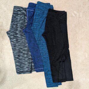 4x leggings/capris, S, 2 black/2 blue